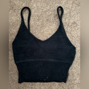 Debut Black Knit Crop Camisole Top